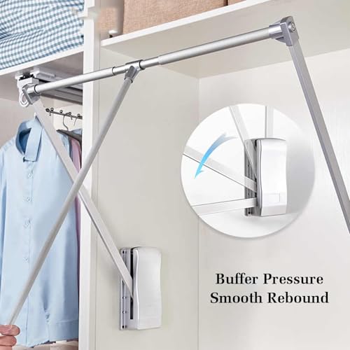 Rail de penderie relevable pour aménager un dressing en hauteur