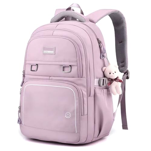 Mochila Bolsa de Costas Fofa Estilosa Elegante Academia Impermeável Escolar Viagem Trabalho Treino Fashion Mochilas Para Notebook Moderna Leve Passeio Feminina Masculina Unissex (Rosa)