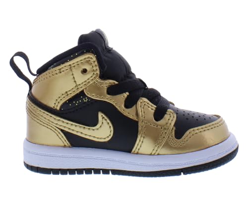 Nike Toddler's Jordan 1 Mid Black/Metallic Gold-White (DR6969 071) - 4