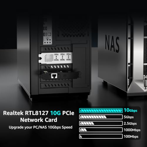 Image of NICGIGA 10Gb PCIe 4.0 x1 Network Card, Realtek RTL8127 Ethernet Adapter.