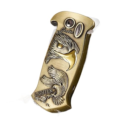 Butane Lighter Refillable Butane Windproof Torch Lighter with Bottle Opener and Flame Adjustment Suitable for Outdoor Camping BBQ(Gold1)