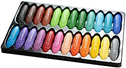 OUCRIY 12/24 Colors Crayons for Kids Washable Peanut Chalks Safty Colourful Wax Pencils Art Set Graffiti Painting Crayon