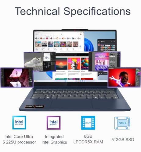 Image of Lenovo IdeaPad Flex 5i 2-in-1 Laptop (14 inch FHD+ Touchscreen, Intel Ultra 5 Gen 2 225U, 8GB RAM, 512GB SSD, 12-Core (>i7-1355U)) AI PC for Creator, Backlit, Designer, IR Webcam, Win 11 Home