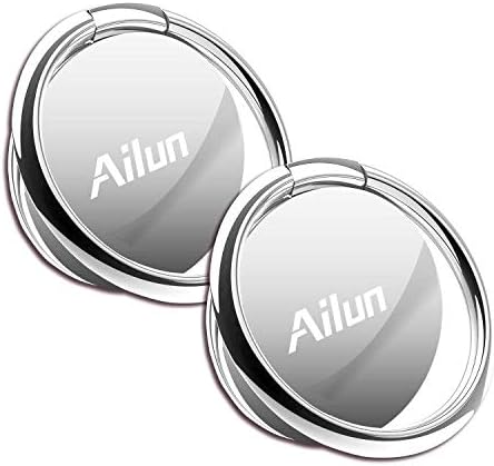 Ailun Phone Ring Stand Holder 2Pack Compatible with iPhone 12 12 Mini Pro Max X 8 7 6 6s Plus and More Universal 360°Rotation Cellphone Finger Ring Kickstand Grip Black
