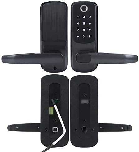 Smart Door Lock, Fingerprint Password Door Lock WiFi Electronic Touchscreen Lock with Handle, 5 Ways to Unlock, Support Alexa Voice Control