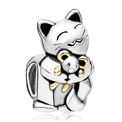 Charm de gato MiniJewelry para madre e hija, un vínculo eterno en tu pulsera compatible