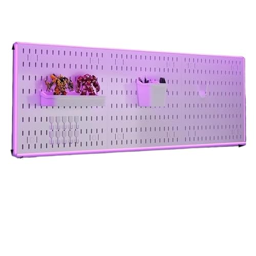 YGLEEULI Peg board Office Pegboard Rack Pegboards Kitchen Garage Wall Panels Display Stand Door Back Storage Holder Perforated for Tool Storage(White SET 2 30 * 90cm)