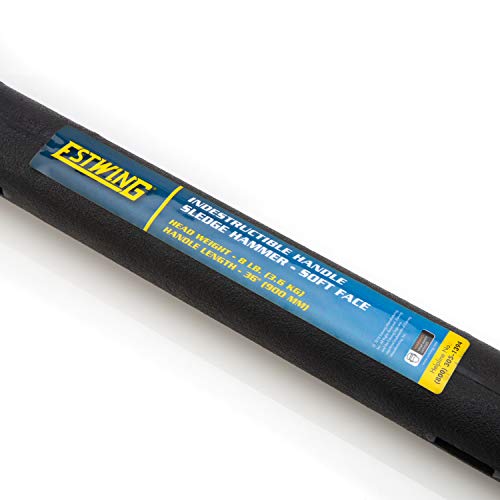 Image of Estwing 8 lb Soft Face Sledge Hammer - 36 inch Indestructible Handle, Shock-Absorbing Grip, Overstrike Resistant