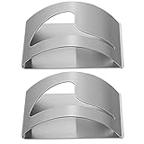 Toyvian 2pcs Stainless Steel Semi-Circle Tea Towel Hooks Self-Adhesive Wall-Mounted Bathroom Kitchen Towel
