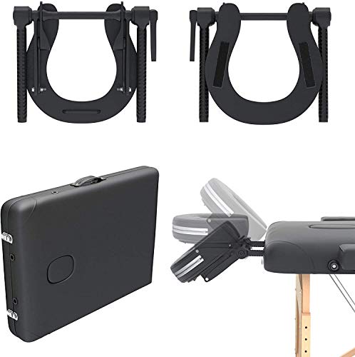 FENIXSHOP24 Lettino Massaggio Professionale 2 Zone - Lettino Massaggi,Lettino Estetista Fisioterapia,Tattoo, In Legno Portatile Richiudibile COD-04 (Nero) - 3