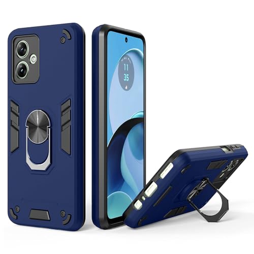 Image of Amazon Basics Kickstand Mobile Back Cover (360 Rotating Ring Holder) for Itel S24 4G (Blue)