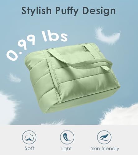 30% Off Quilted Puffer Tote Bag for Women with Zipper