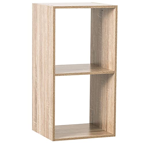 5 five simply smart 5five - Étagère 2 Cases Mix'n'Modul - Effet Bois Naturel - L 35 x P 32 x H 68 cm - Meuble de Rangement pour Salon, Chambre, Bureau