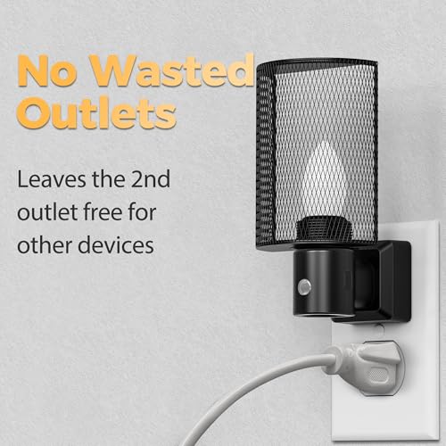 Image of DORESshop LED Night Light Plug in, Night Lights Plug into Wall, Dusk-to-Dawn Sensor, Vintage Farmhouse Decor, 3 Level Brightness Adjustable, Dimmable Nightlights for Adults, Bathroom, Hallway