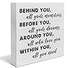 Graduation quote wood box sign decor desk sign positive behind you all your memories wooden box block sign rustic home shelf wall decoration grad gift  urban country home decor