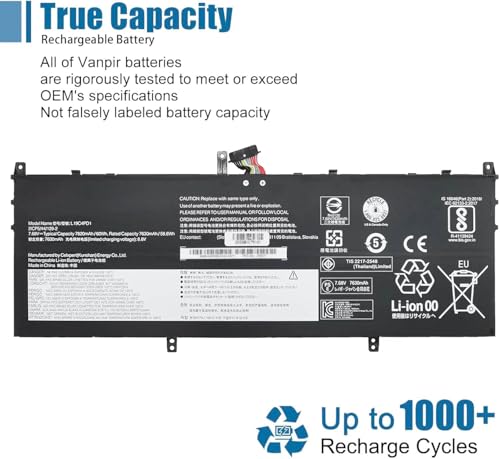 Image of L19C4PD1 Laptop Battery Replacement for Lenovo ideapad Yoga 6-13ARE05 6-13ALC6 Yoga C640-13IML LTE Series L19D4PD1 5B10W67385 5B10U65274 5B10W67329 5B10U65275 7.68 V 60 Wh 7820 mAh