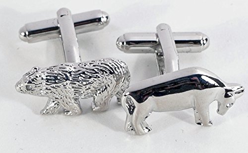 KensingtonRow Home Collection Cuff Links - Stock Market Cuff Links - Bull & Bear Cuff Links - Cufflinks - Mens Gifts