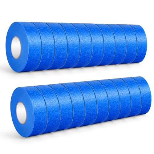 Image of NETEHA 20 Rolls Painters Tape Masking Tape 1 Inch x 55 Yard, No Residue Adhesive Tape for Wall Painting, Decoration Labeling and DIY Crafts (Blue)