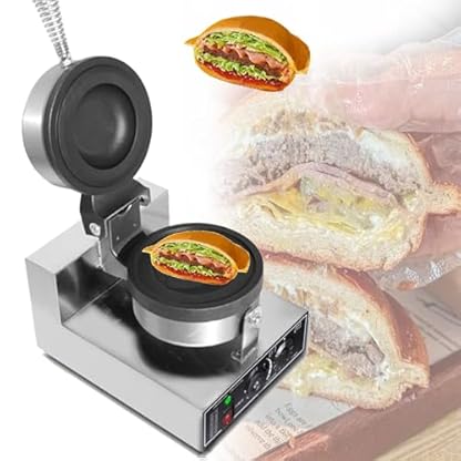 ZEEKYFOR Elektrische Burger-Presse, Antihaft-Burger-Maker-Maschine, Eiscreme-Burger-Pressform für Restaurants, Hotels, Bars, Cafés, Snackläden