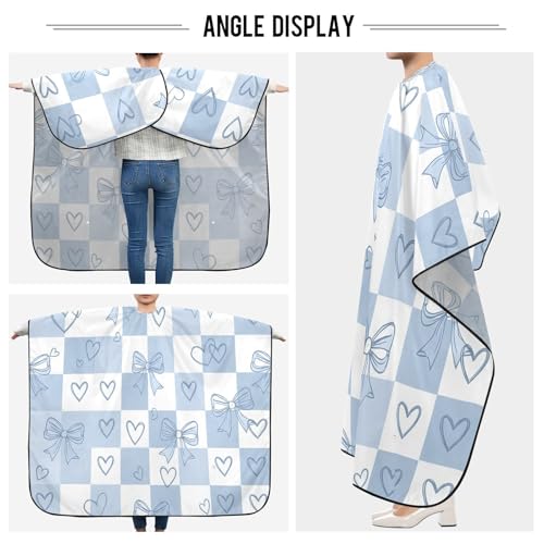 Capa profesional impermeable para corte de cabello azul miniatura 5