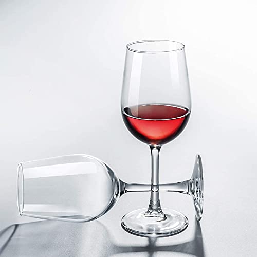 Image of bellemax 470ML Round Wine Glasses | Crystal Clear Stem Wine Glasses for Red Wine, White Wine, Champagne, Cocktails & Mocktails | Elegant Drinking Glasses for Home Set of 2