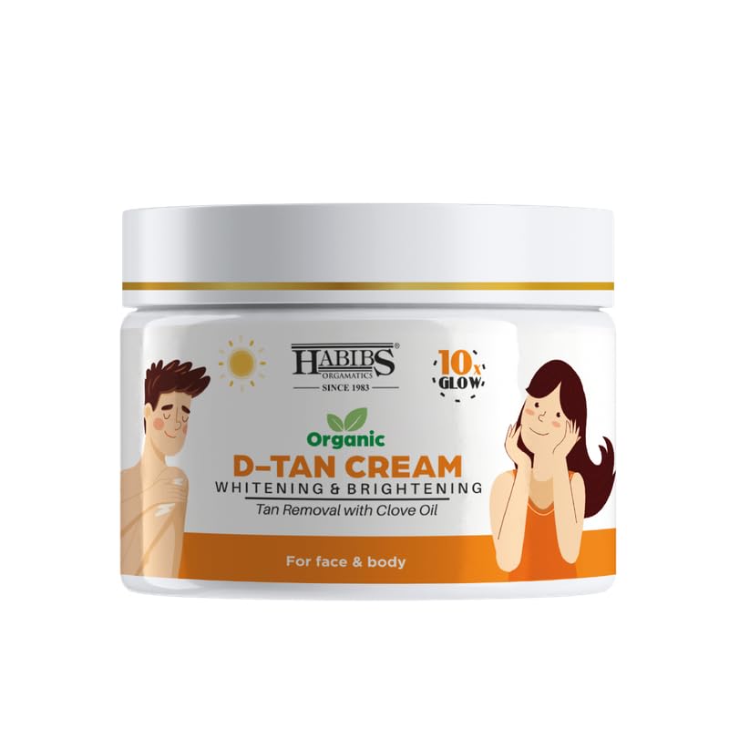 Image of Habibs Professional Natural Care D Tan for Tan Removal Face Pack with Clove Oil & Eucalyptus Oil, Lightening & Brightening Skin Anti-D Tan Face Pack for Glowing Skin No Parabens, Sulphates 50GM