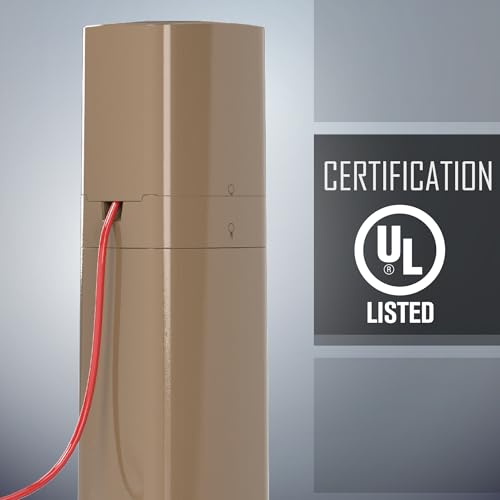 TayMac Outdoor Comforts ParkPost 13-in. 1-Gang Bronze Weatherproof in-use Power Post Enclosure PP55Z, Outdoor Power Stake for Garden, Weatherproof Outlet Box, Outdoor Outlet Cover
