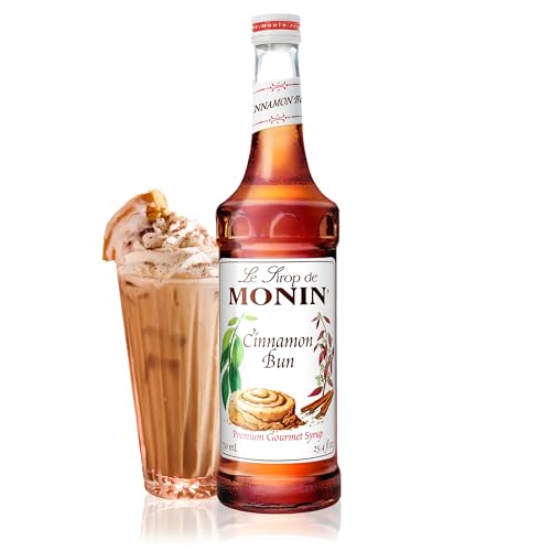 Monin - Cinnamon Bun Syrup | Premium Syrup for Cocktails, Coffees & More | Clean Label with No Artificial Flavors, No Artificial Preservatives (BPA-Free Glass Bottle, 750 ml)