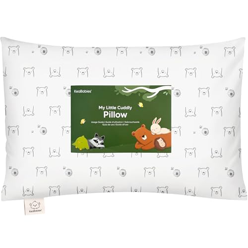 KeaBabies Toddler Pillow with Pillowcase, 13x18 Kids Pillows (Bumble Bear)