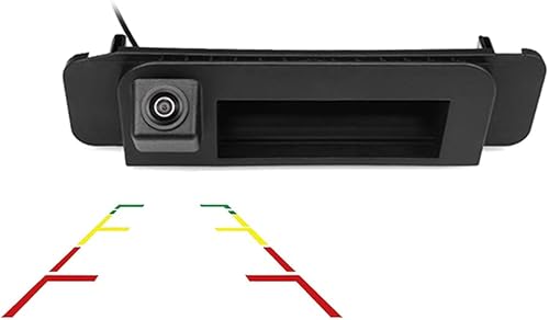 Vlicevrn HD Cámara de visión trasera para automóvil con mango de maletero con lente de ojo de pez, visión nocturna, cámara de estacionamiento de