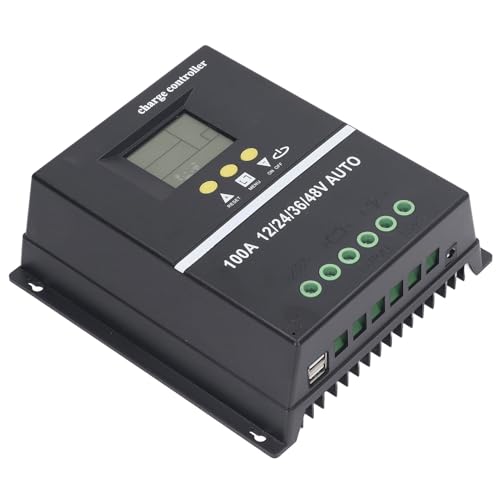 Tangxi Controlador de Carga Solar MPPT, Pantalla LCD Retroiluminada USB Dual Eficiente para Panel Solar 12 V, 24 V, 36, 48, para Optimización de Energía, con Múltiples Opciones de Carga de Batería