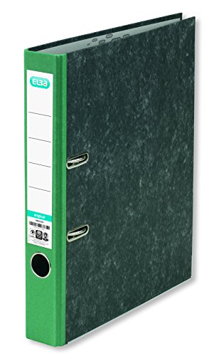 Preisvergleich Produktbild ELBA Ordner-Wolkenmarmor Recycling 5 cm schmal DIN A4 grüner Rücken smart Original Ringordner Aktenordner Briefordner Büroordner Pappordner Schlitzordner Blauer Engel