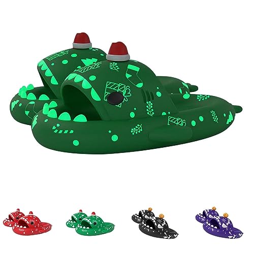 LELEBEAR Luminous Shark Slippers, Spooky Glow In The Dark Slides For Men & Women, Christmas Shark Slides