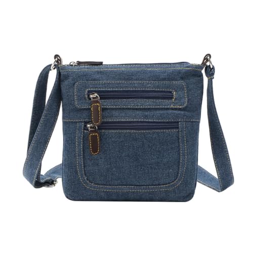 PACKOVE Jeans Umhängetasche Damen Schultertasche Damen Jeans Crossbody Bag Jeans Jeans Tasche Damen Lässige Umhängetasche Messenger Bag Damen Denim Style Hobo Fashion (L*H: 21CM x 22CM)