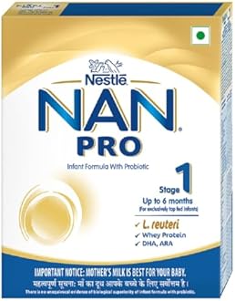 Nestlé NAN PRO 1 Infant Formula with Probiotic (Up to 6 months), Stage 1-400g Pouch in Box