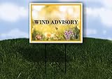Wind Advisory Spring Flowers Yellow Field Double Sided 18x24 in. Yard Road Sign