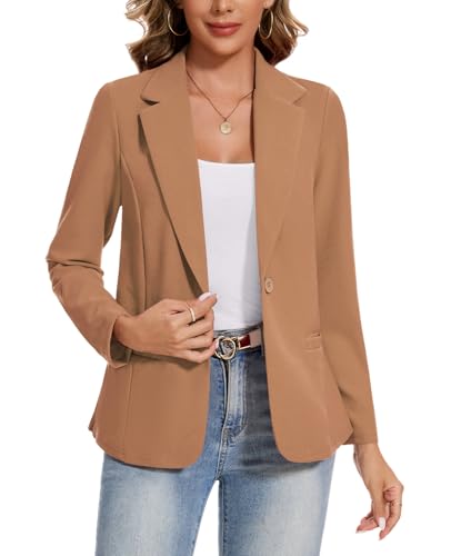 MINTLIMIT Blazers for Women Long Sleeve Button Front Blazer Lapel Business Casual Work Office Suit Jackets with Pockets