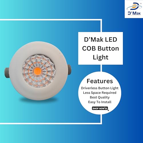 Image of D'Mak 1 Watt Round LED Button COB Pink Focus Light for POP /Recessed Lighting (Pink, Pack of 4)