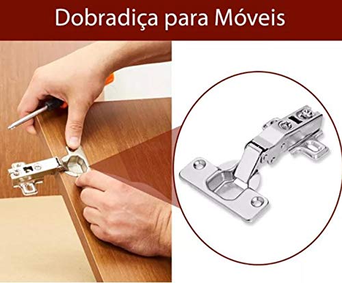 Dobradiça Para Moveis Curva Bemfixa Zincada 35 Mm