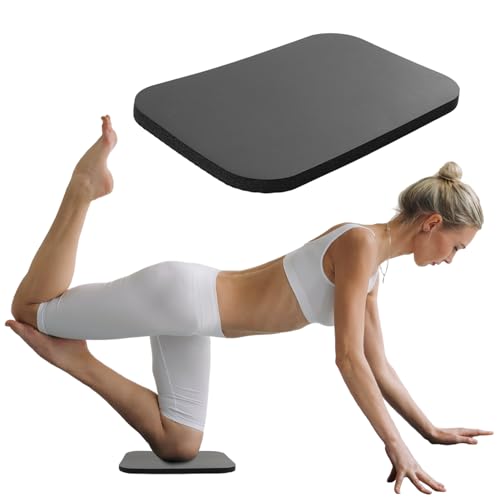Yoga Knee Pad Exercise Fitness Yoga Knee Pad Cushion Foam Floor Pilates Non-Slip Cushions Wrist Elbow Pad Sports Mat for Pilates Pray Exercises (Black 29X19X1.5CM)