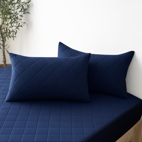 YSTELLAA Kissenbezug 50x80CM 2er Set, Dunkelblau – Ansicht 1