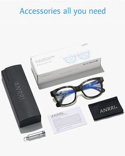 Image of ANRRI Blue Light Blocking Glasses for Women Oversized Blue Light Glasses Anti Eyestrain UV Protection Computer Eyeglasses