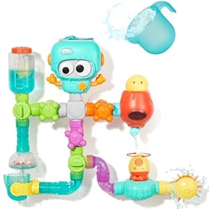 Bath Toys for 3 4 5 6 7 8 Year Olds, DIY Assembly Water Pipe Bathtub Wall Toys for Toddlers, STEM Building Kit for Ages 5-7, Tub Time Birthday Gifts for Toddler 3 + Year Old