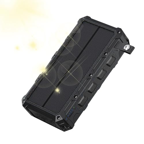 Cargador de manivela de manejo de Cargador Solar inalámbrico de Potencia Solar con iluminación LED, Advertencia SOS y brújula de dirección | Solución de Carga de luz para Actividades y emergencias al