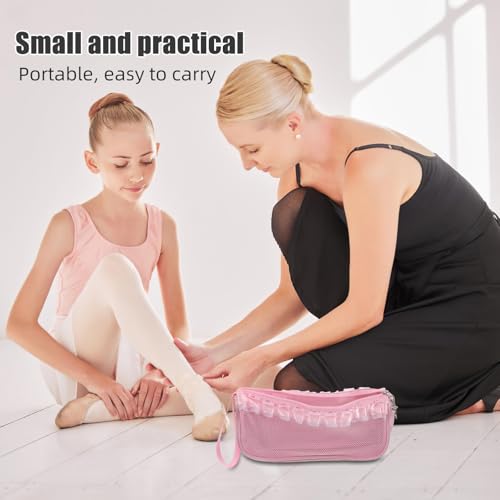 Rangement chaussures de danse de ballet rose pochette ventilée gym