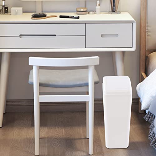 Image of Esdiplot 3.5 Gallon Plastic Trash Can with Swing Top Lid | Slim Swing Lid Garbage Bin Wastebasket for Bathroom