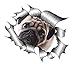 sticar-it Ltd STRAPPATO STRAPPATO METALLO ADESIVO AUTO CARINA Pug CANE ANIMALE DOMESTICO MODELLO Vinile Adesivo - mehrfarbig, A4 300x210mm Circa, Multi