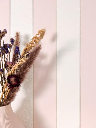 NEWROOM Papier peint enfants rosa rayure ligne enfants papier fille