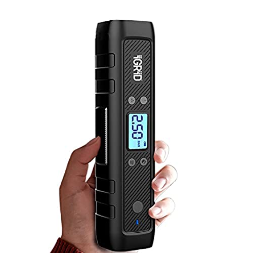 iGRiD Tyre Inflator | Portable Electric Air Pump | Battery Powered Air Compressor | 1500 mAh | 150 PSI | Digital Tyre Pump | LCD Screen | 0.5 Accurate Pressure Control | Torch and Power Bank