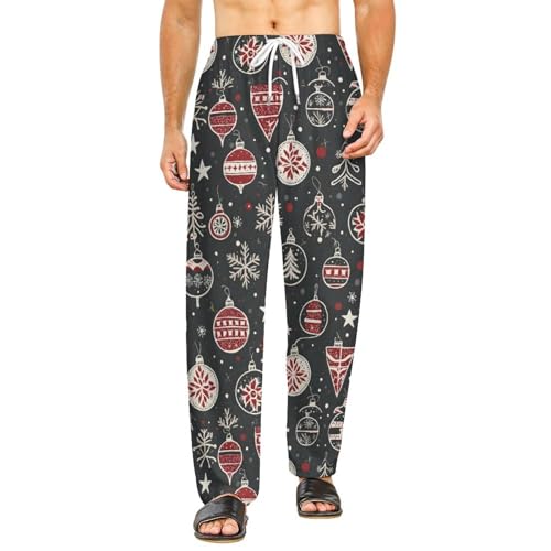 Christmas Decorations, Lights, Background Comfy Casual Pajama Pants,Print Drawstring Palazzo Lounge Pants Wide Leg